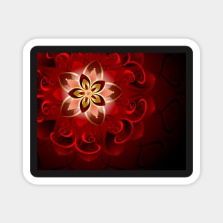 Abstract red flower Magnet