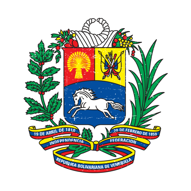 Escudo de Venezuela - Venezuela Coat of arms - vintage design by verde