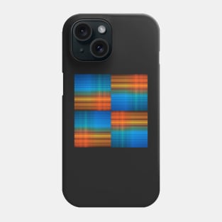 Fine blue, green and ocher plaid pattern Phone Case