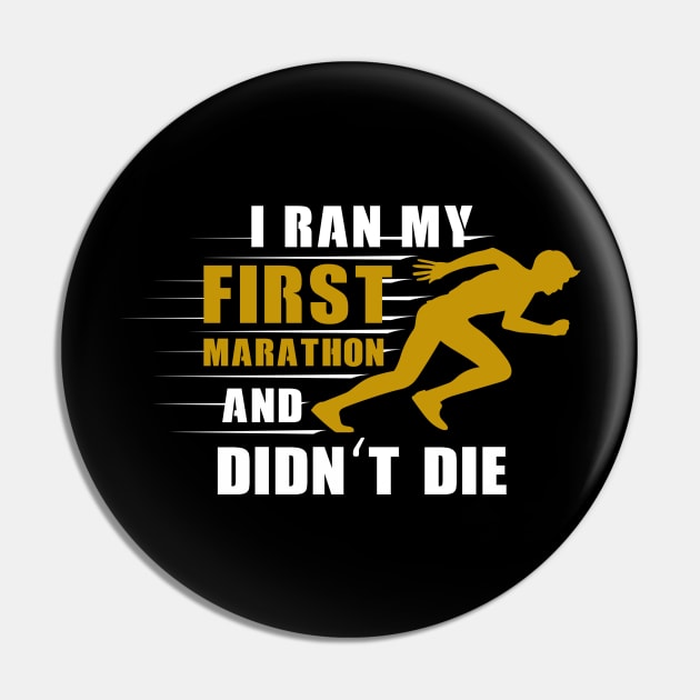 I Ran Marathon Pin by TheBestHumorApparel