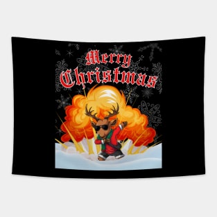 Merry Christmas Dab-splosion Tapestry