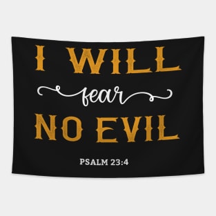 I Will Fear No Evil Psalm 23:4 Christian Bible Verse Tapestry