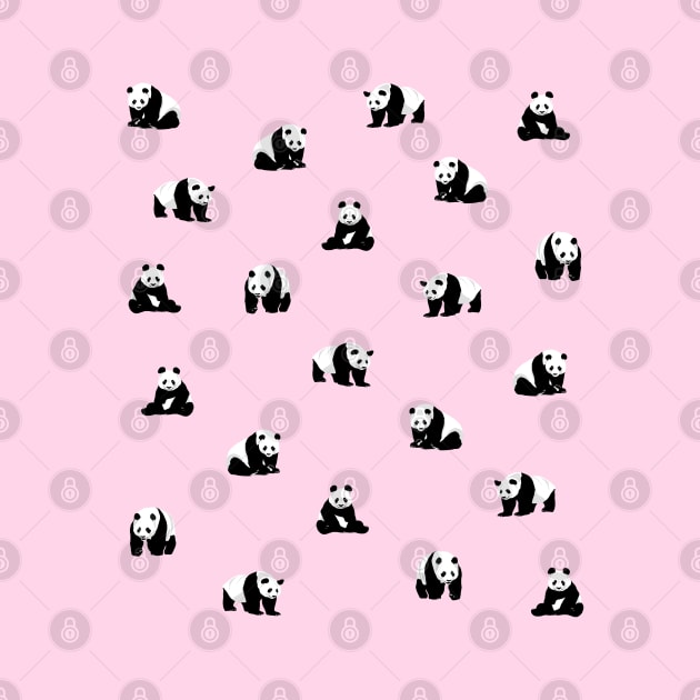 Panda Pattern on Pink by OneThreeSix