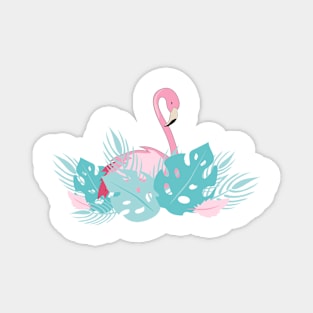 Elegant Pink Flamingo Design Magnet