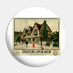 STRATFORD UPON AVON Shakespeare's Birthplace London Midland Scottish Railway Company Advert Pin