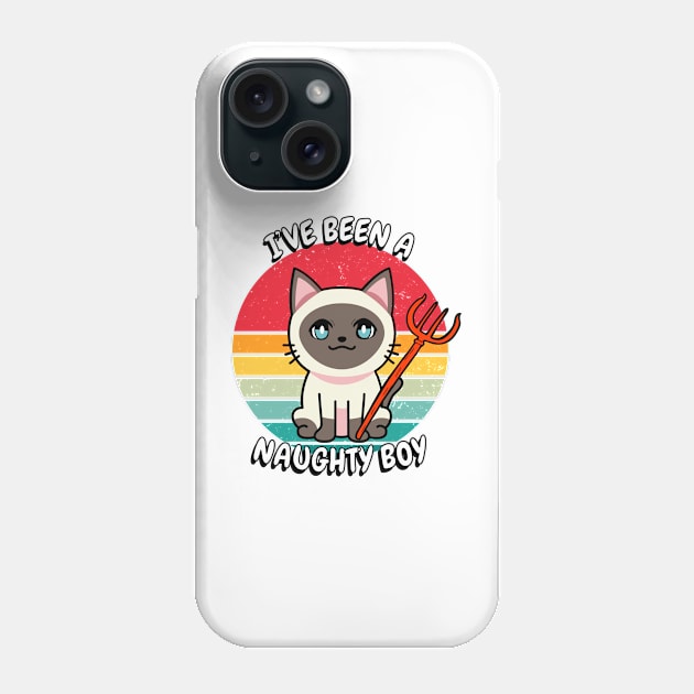 Cute siamese Cat is a naughty boy Phone Case by Pet Station