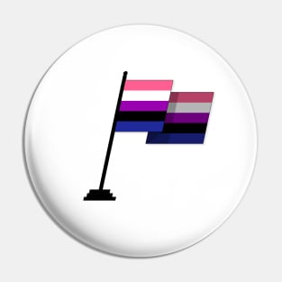 Large Waving Flag in Gender Fluid Pride Flag Colors Pin