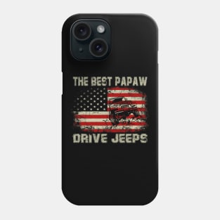 The Best Papaw Drive Jeeps American Flag Jeep Phone Case