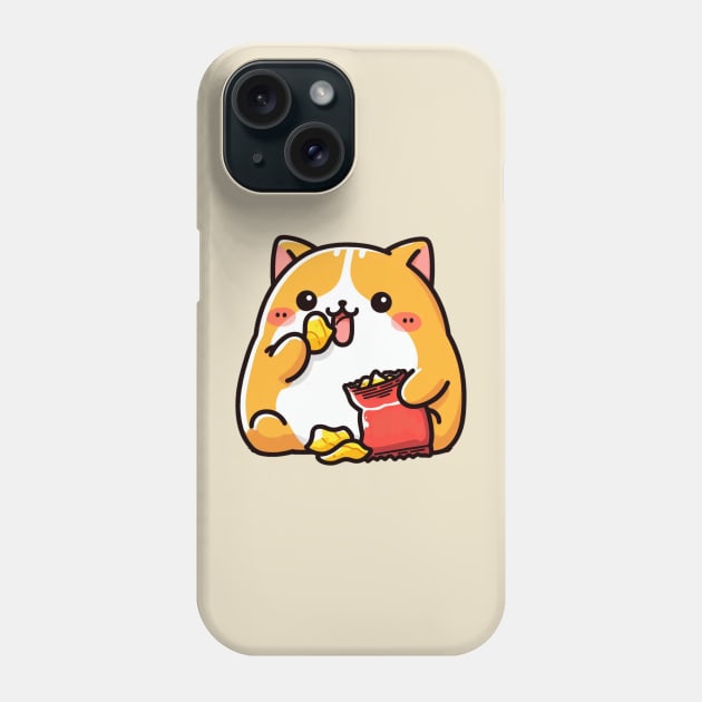 Potato chips cat Phone Case by Japanese Fever