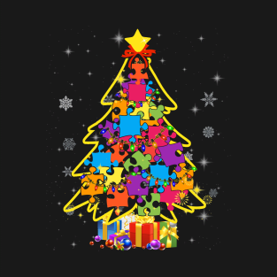 Autism Christmas Tree Gift For A Proud Autistic Person T-Shirt