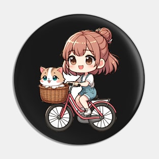 Girl taking kitten for a ride Pin