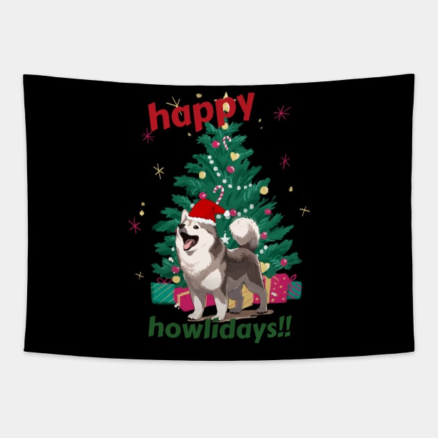 Happy Husky Howlidays! Tapestry by XanderWitch Creative