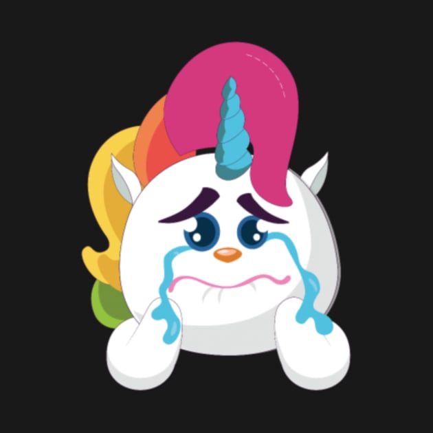 Cute Crying Unicorn Sad Unicorn Lover Xmas Gift by Nulian Sanchez