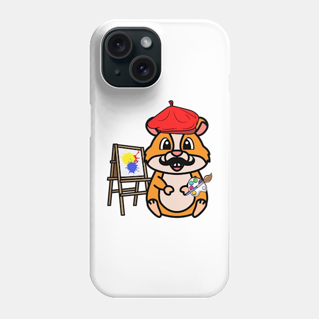 Cute Hamster is a painter Phone Case by Pet Station