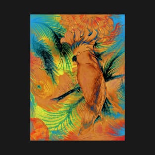 TROPICAL PARROT COCKATOO JUNGLE PALM EXOTIC POSTER PRINT VINTAGE T-Shirt