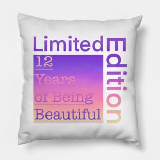 12 Year Old Gift Gradient Limited Edition 12th Retro Birthday Pillow