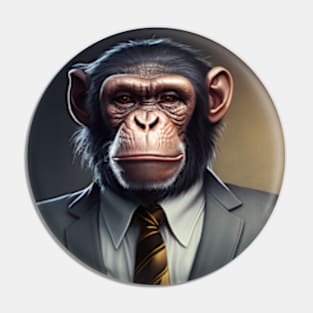 Adorable Wild Monkey In A Suit Animals Pin