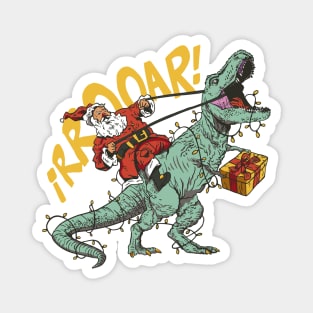 Santa an T-Rex Magnet