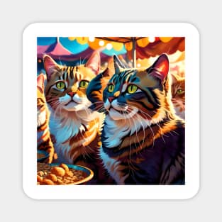 Food Festival Cats Magnet