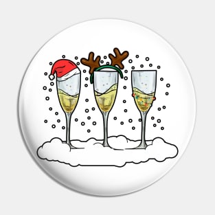 Funny Christmas Men Women Champagne Ugly Christmas Pin