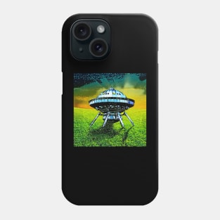 Cool UFO on lawn Phone Case