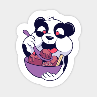 Panda Eating Ice Cream Magnet