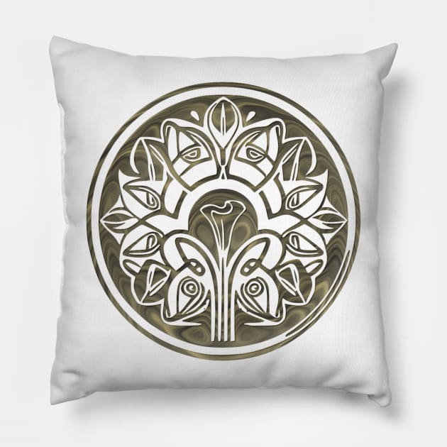 Flower circle tee design Pillow by Nad2em