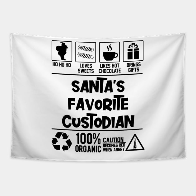 Santa's Favorite Custodian Santa Claus Tapestry by Graficof