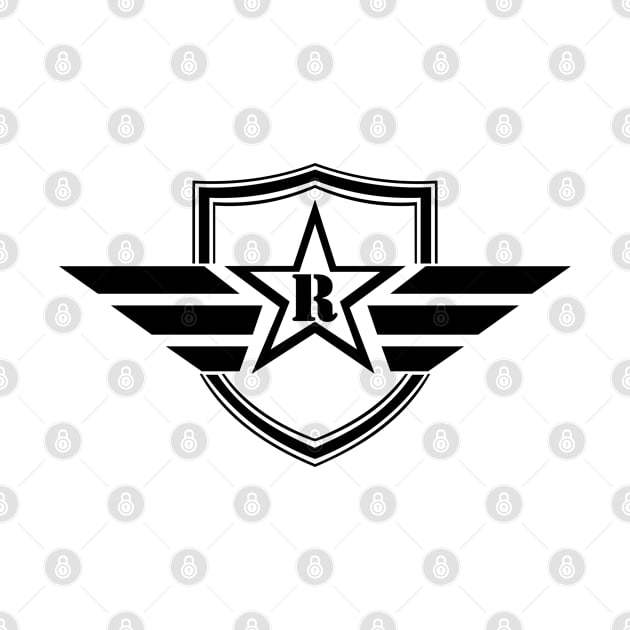 Military Army Monogram Initial Letter R by A Zee Marketing