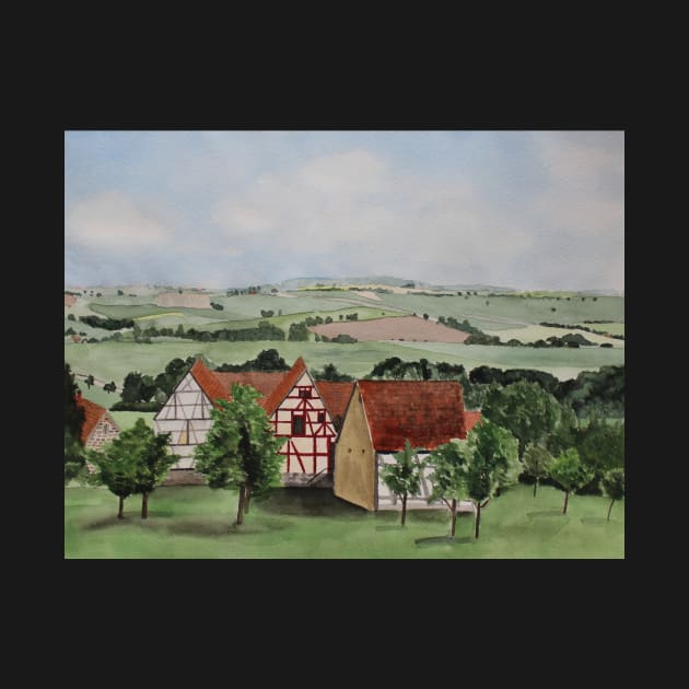 Swabian landscape with timbered houses by Sandraartist