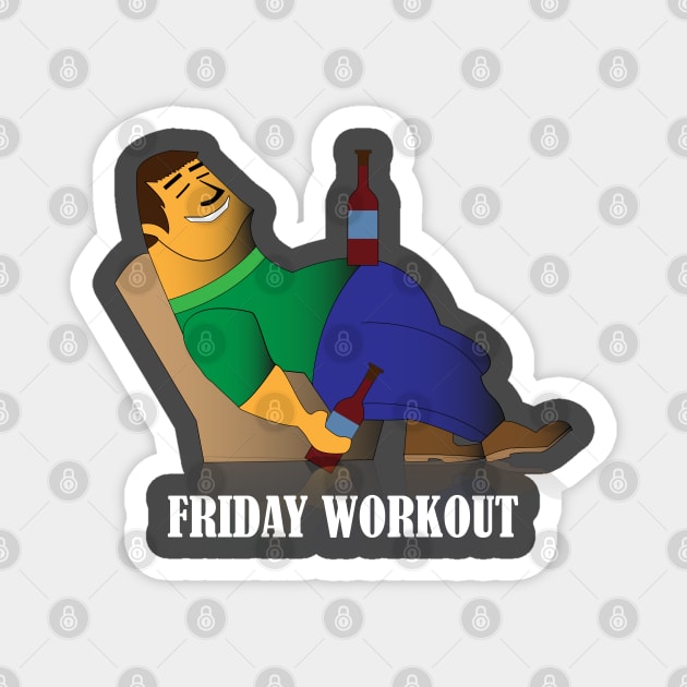 Friday Weightlifting Magnet by K0tK0tu