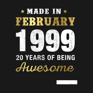 Made in February 1999 20 Years Of Being Awesome T-Shirt