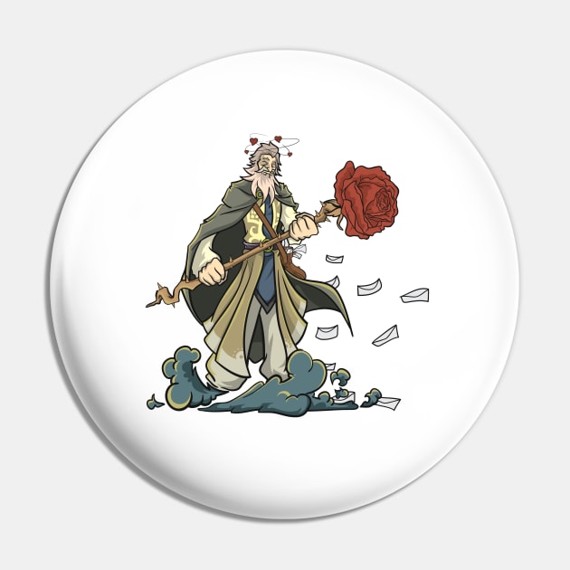 Roleplaying RPG Valentines Day Romantic Level Up Wizard Gift Pin by TellingTales