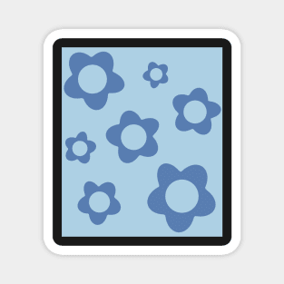 pattern flower aesthetic blue Magnet