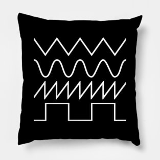 Synthesizer Waveforms (white font) #2 Pillow