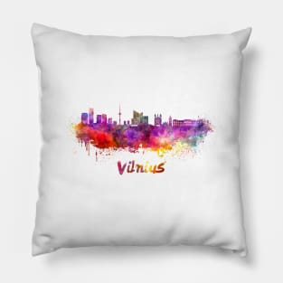 Vilnius skyline in watercolor Pillow