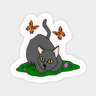 Cat and Butterfly Magnet