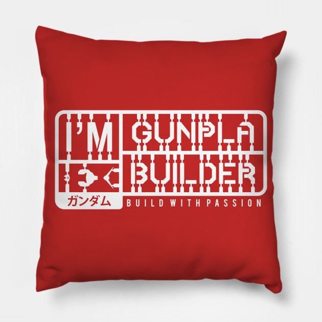 I'M Gunpla Builder White Pillow by don_kuma