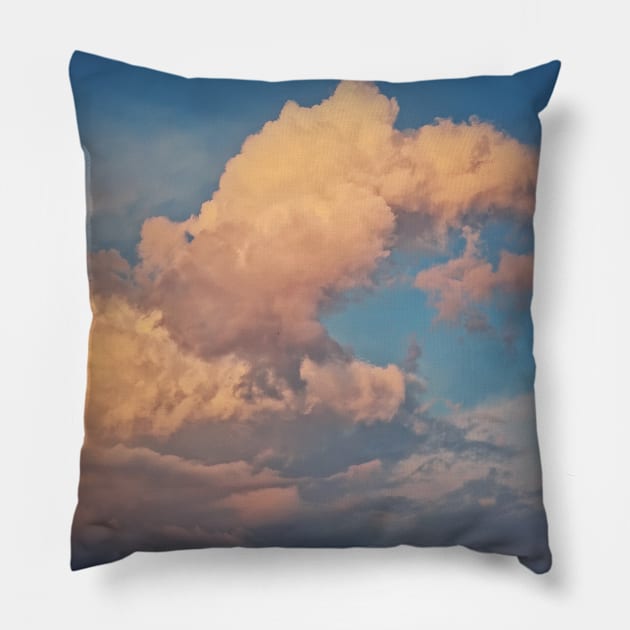 Sunlit cumulus storm cloud Pillow by psychoshadow