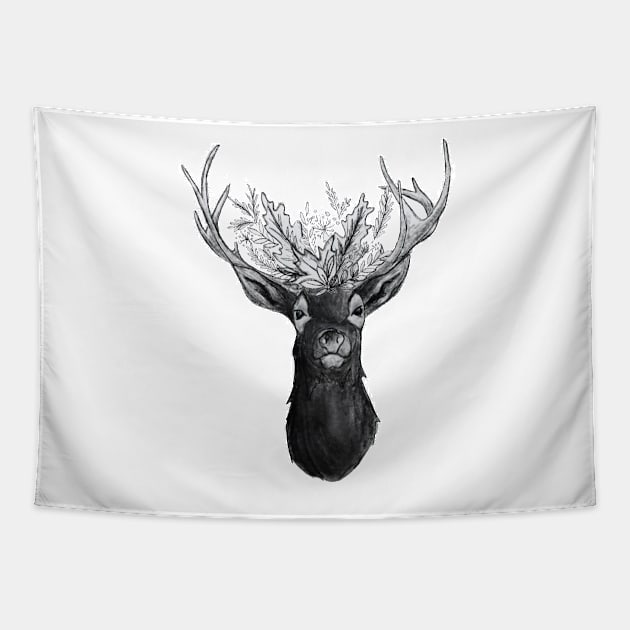 Wild Enough Floral Deer Tapestry by ROEDERcraft