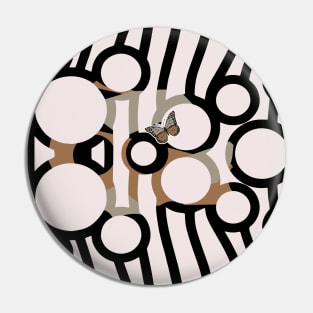 Abstract Black and White Simple Pattern geometry Pin