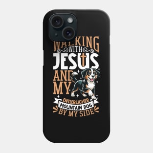 Jesus and dog - Entlebucher Mountain Dog Phone Case