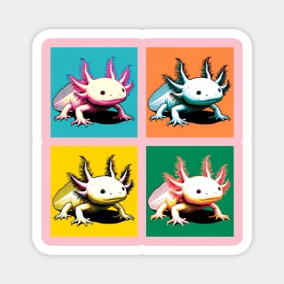 Albino Axolotl Pop Art - Cool Aquatic Creature Magnet