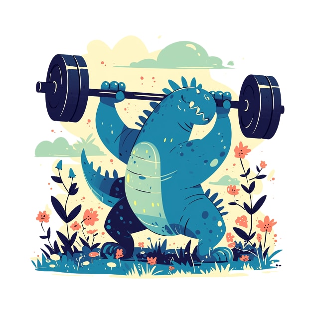 dino lifting weight by peterdoraki