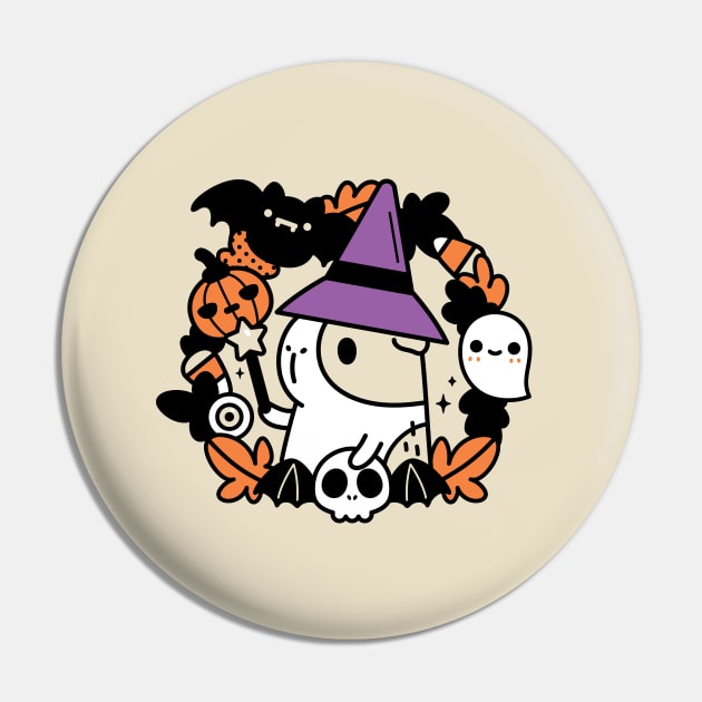 Bubu and Moonch, Halloween Witchy Guinea Pig Pin by Noristudio