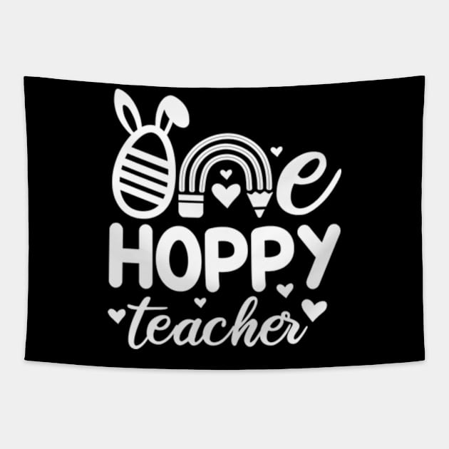 One Hoppy teacher | Easter Teacher | Hoppy Teacher | Happy Teacher Tapestry by Atelier Djeka