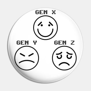 Gen X Gen Y Gen Z Pin