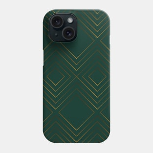 Christmas elegant pattern geometric green gold Phone Case