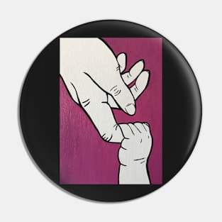 Baby Grabbing Finger Minimalist Art Pin