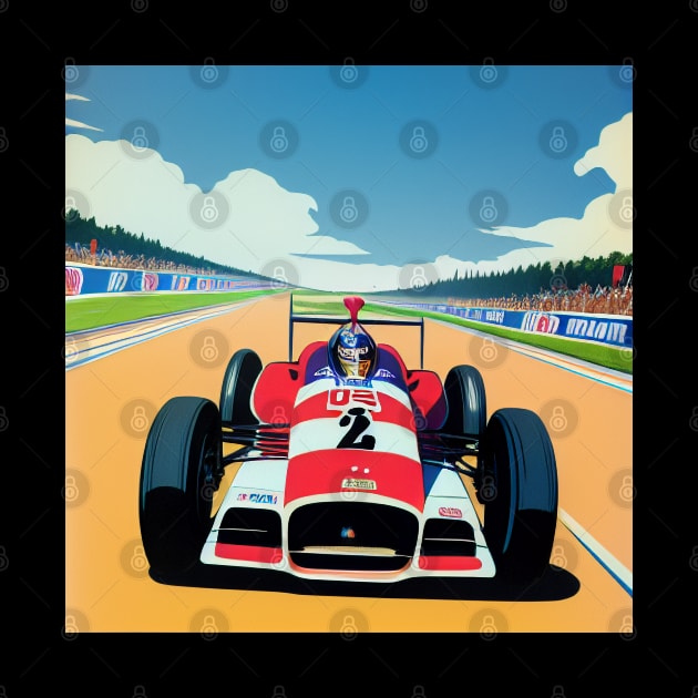 Vintage F1 Formula One Race to Finish line by BAYFAIRE